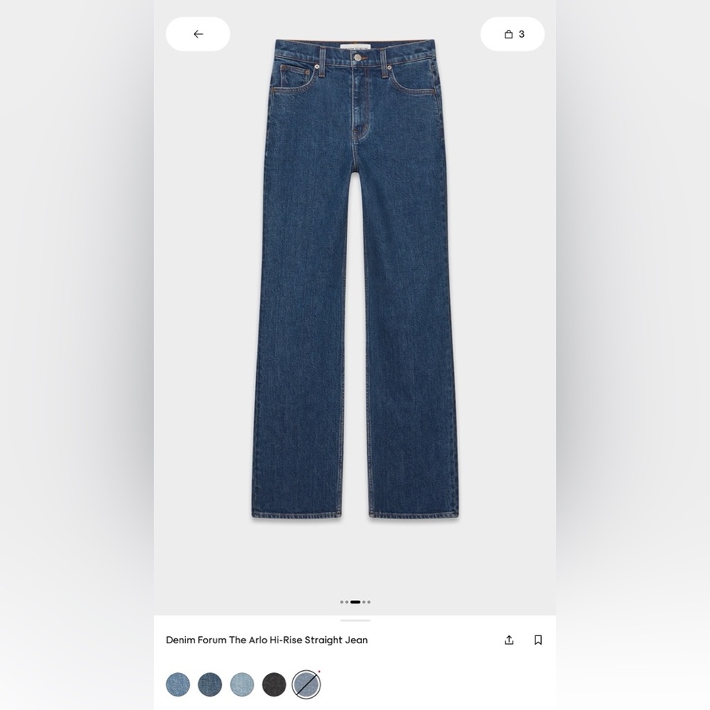Denim Forum Straight-Leg Jeans in Dark Blue